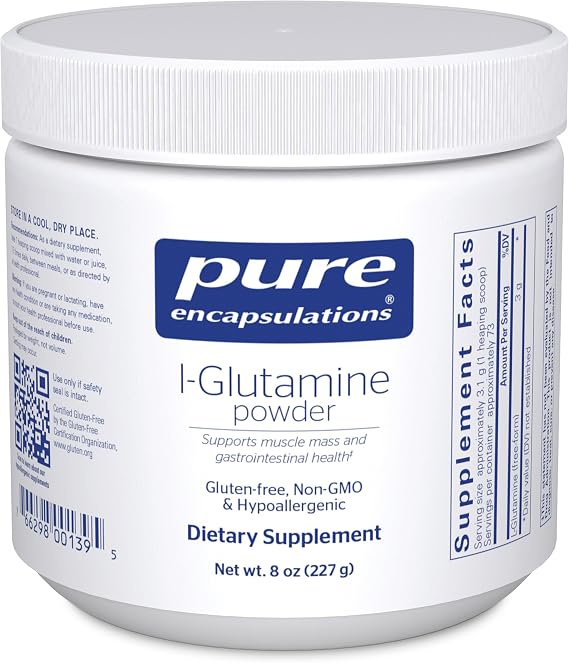 Pure Encapsulations L-Glutamine Powder, 8 Ounces | Supplement for Immune and Digestive Support, Gut Health and Lining, Metabolism, and Muscle Support*
