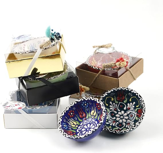 Ceramic Bowls Wedding Favors for Guests - Bridal Shower Gifts, Baby Shower Party Favors, Mexican Wedding Keepsakes, Unique Decorative Bowls, Party Gift Ideas, 3.14 Inches-100 Set