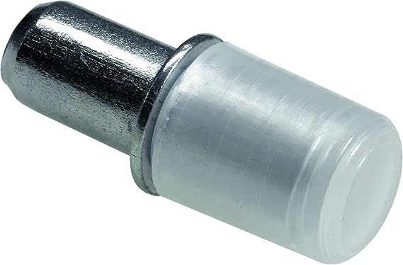 Hettich 9220052 Glass, Shelf Support -5 mm, Plastic Cap, Transparent