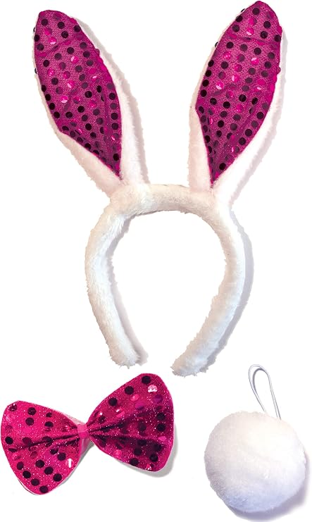 OLYPHAN Bunny Rabbit Costume Kit for Adult - Halloween Costumes, Easter Accessory, Cosplay Accessories Set