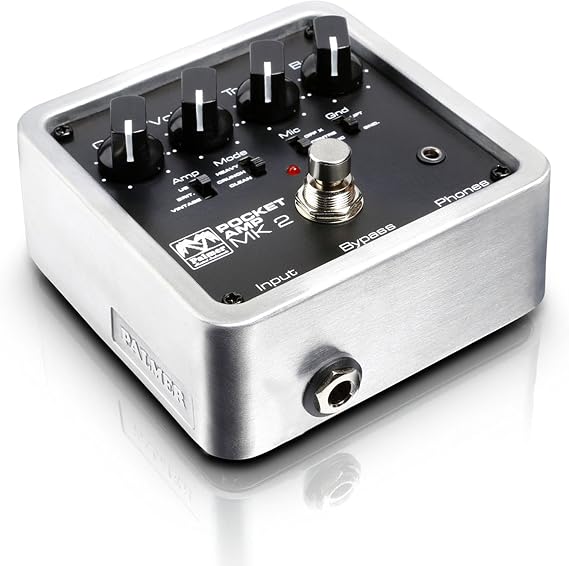 Palmer Pocket Amp MK 2 - Analog Guitar preamp, DI Box and Headphone amp for Electric Guitar and bass, Black
