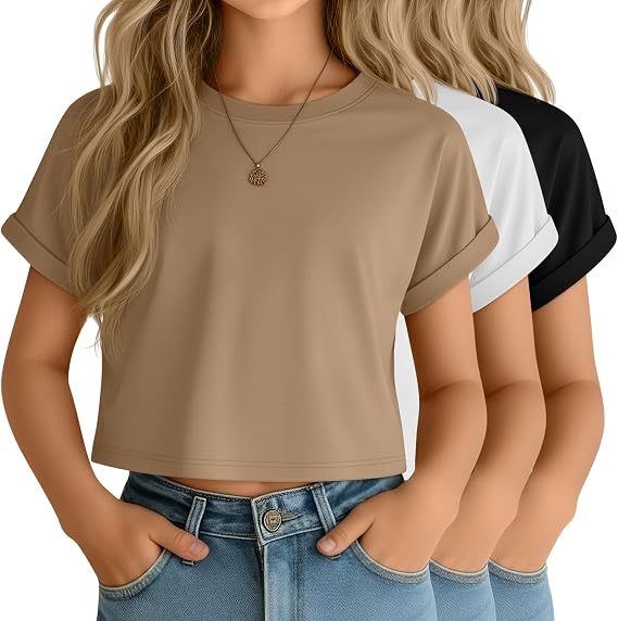 3 Pack Girls Crop Tops