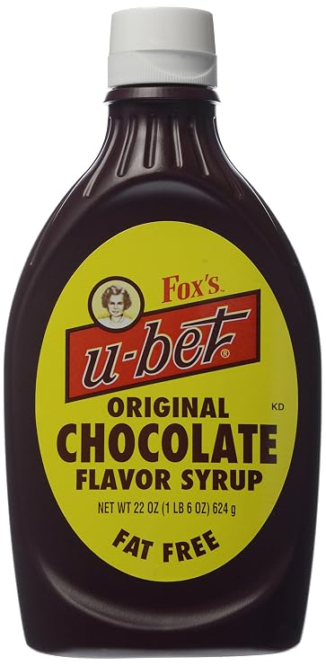 FOXS U-BET Syrup Bottle Brooklyn Original Since 1900, Thick, No High Fructose Corn Syrup, Kosher Certified, Fat Free, For Egg Creams, Coffee, Milkshakes & Desserts, 22 oz (1-Pack, Chocolate)