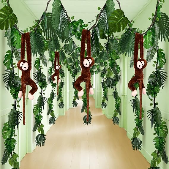 Suncalla 90 Pcs Jungle Theme Party Decorations, Jungle Monkey Safari Vines