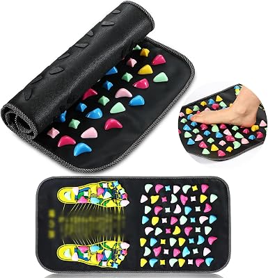 TrelaCo Foot Massage Mat Reflexology Walk Stone Road Foot Massage Acupoint Mat for Acupressure Relaxes for Long Sitting Elderly Students and Office Workers 27.56 x 13.78 Inches