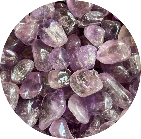 GAF TREASURES 1/2 LB Amethyst Tumbled Stones, Polished Natural Amethyst Gemstone, Amethyst Healing Crystals (Amethyst)