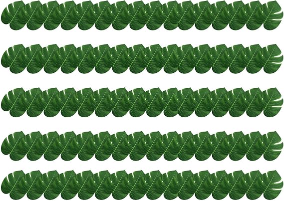 XIHIRCD 80pcs Artificial Palm Leaves, 6 Inch Tropical Faux Leaves