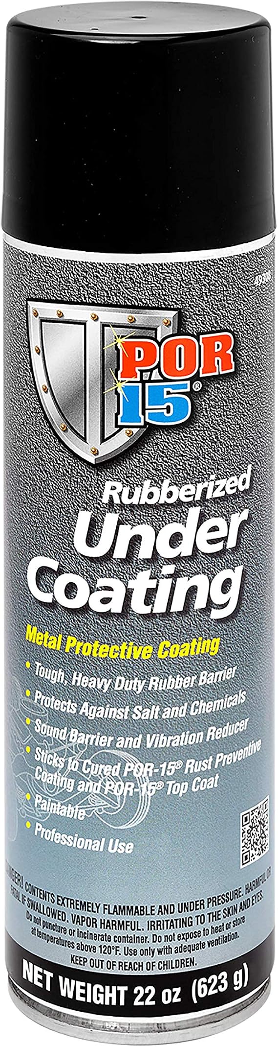 POR-15 Rubberized Undercoating, Metal Protective Spray Rubber Coating, Stop and Prevent Rust, 22 Fluid Ounces, Black