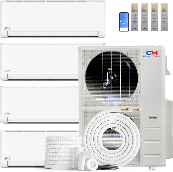 Cooper & Hunter 48,000 BTU 4-Zone Wall Mount Mini Split AC Heat Pump, 230V