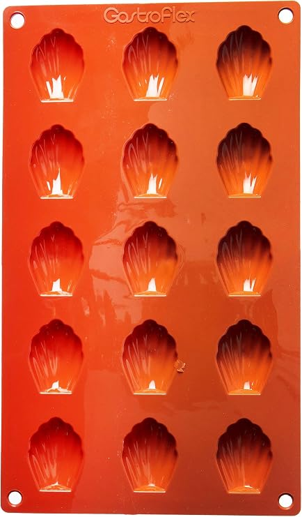 Matfer Bourgeat Gastroflex Mini Madeleine Mold, 1 3/4" x1 5/16", 15 cavities