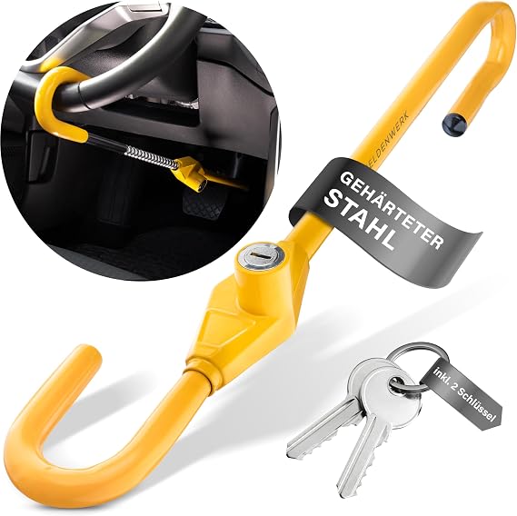 HELDENWERK® Steering Wheel Clamp for Car and Motorhome Immobiliser