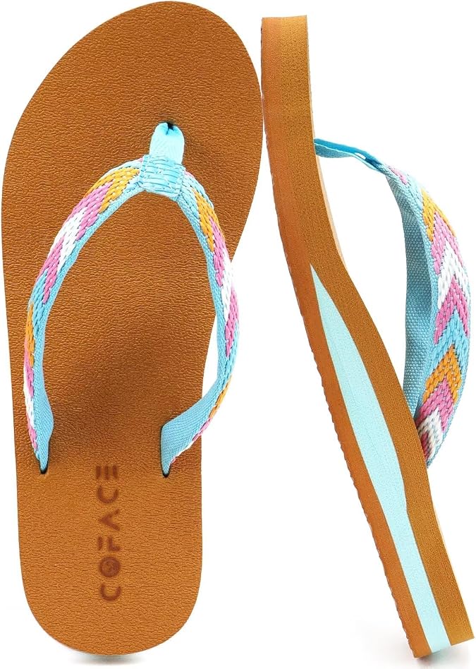 COFACE Comfortable Yoga Mat Flip Flops for Women With Arch Support Indoor Outdoor