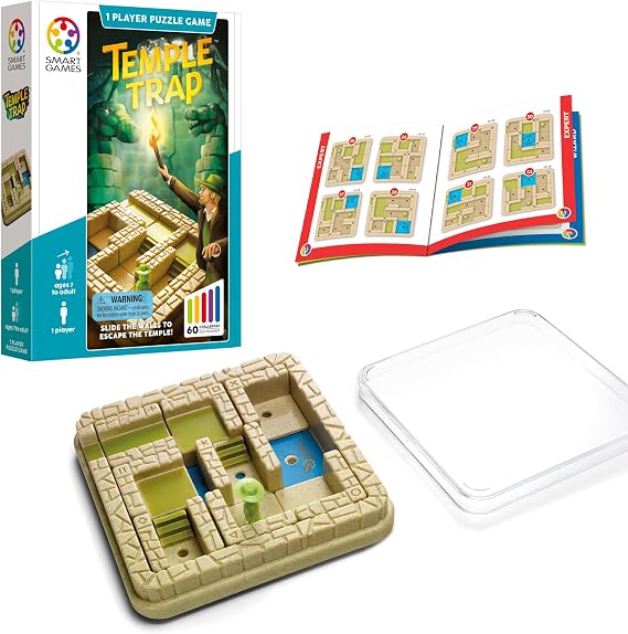 SmartGames Temple Trap Sliding Maze Logic Puzzle Game with 60 Challenges for Ages 7+
