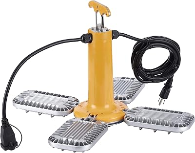 LED Work Light Construction Lights with 100-Watt Ultra Bright 12000 Lumen  5000K IP64 Waterproof RatedLinkable AC100V-277V 5 ft. Power CordArticulating HeadscETL Certified