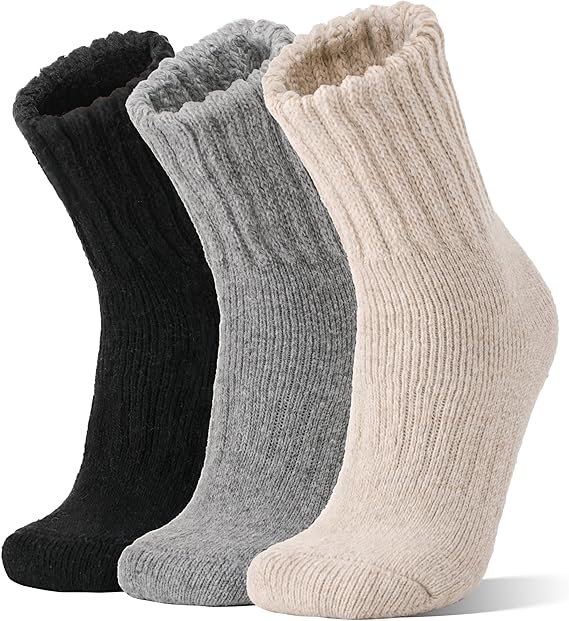 Merino Wool Boot Socks Thermal Winter Warm Thick Cosy Hiking Walking Work Socks for Men Women 3 Pairs
