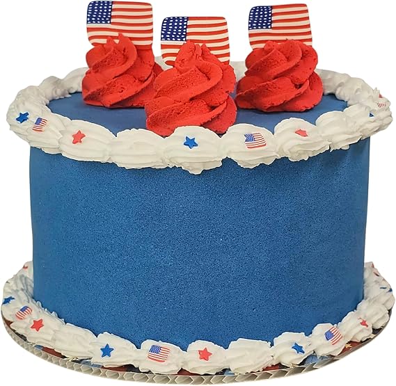 Handmade Patriotic Faux Cake Decor for Tiered Tray, USA Holiday