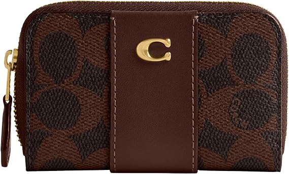 Coach x Peanuts Essential Small Zip Around Card Case Newspaper Print