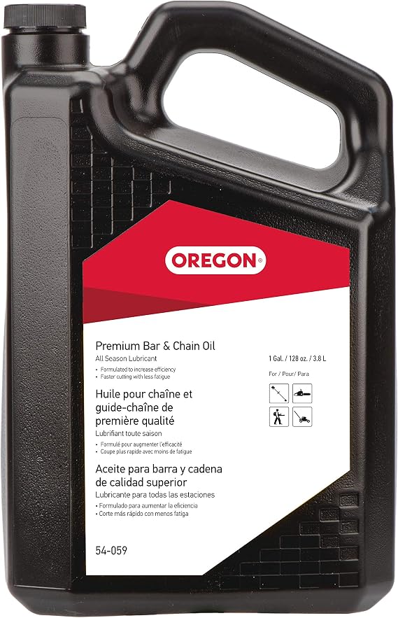 Oregon Premium Bar & Chain Oil, 1 Gallon Bottle (128 fl.oz / 4500 ml) | All-Season Lubricant, for All Chainsaw Brands, Reduces Chain and Bar Wear