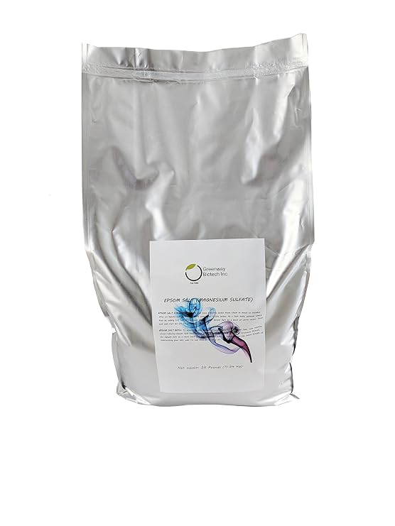 Greenway Biotech, Inc. Organic Epsom Salt USP for Body Bath & Foot Soak - Magnesium Sulfate Soaking for Refresh Body- 25 Pounds