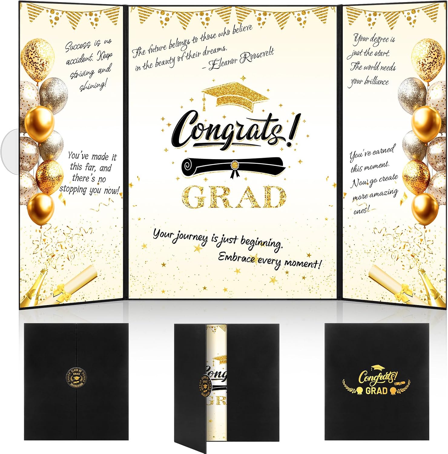 2025 Graduation Guest Book Class of 2025 Graduation Guestbook Signature Autograph Book Board for Graduates Congrats Memories Grad Gifts Party Favors SuppliesGold