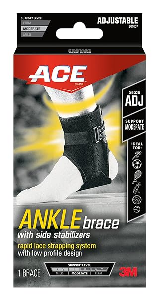 Ace Ankle Support with Adjustable Side Stabilizers, 0.22 Pound