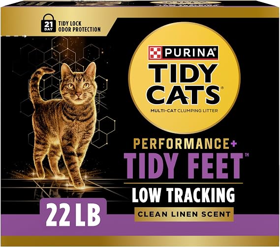 Purina Tidy Cats Tidy Feet Clumping Low Tracking Cat Litter With Odor Control Clean Linen Scent - 22 lb. Box