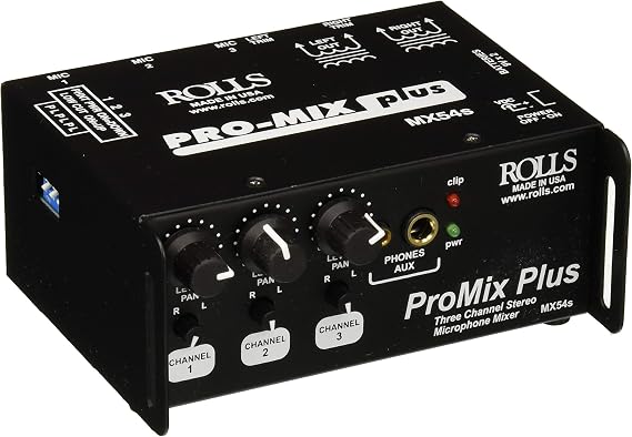 Rolls MX54s Pro Mix Plus 3 Channel Mic Mixer