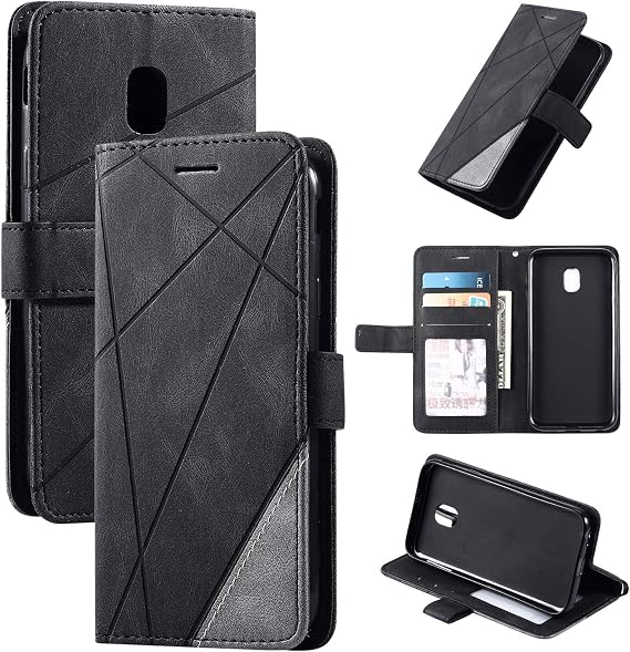 Case for Samsung Galaxy J7 2017 Case Cover,Case for Samsung SM-J730F/DS Galaxy J7 2017 / SM-J730FM/DS SM-J730K / SM-J730G/DS Galaxy J7 Pro 2017 / SM-J730GM/DS Case Flip Pu Leather Cover Black