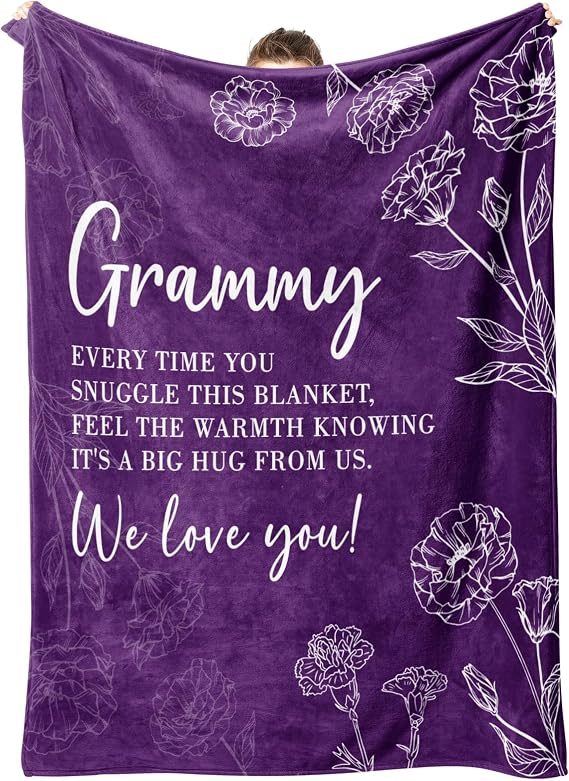 GiltGlimmer Grammy Gifts for Grandma, Gifts for Grammy, Grammy Birthday Gift from Grandkids, to My Grammy Grandma Throw Blanket 50" x 60", Purple