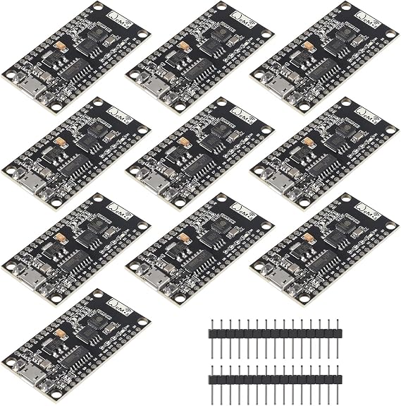 DORHEA 10Pcs NodeMCU V3 Lua WiFi Module Integration of ESP8266 + Extra Memory 32M Flash, USB Serial Port Converter CH340G Compatible for NodeMCU Board