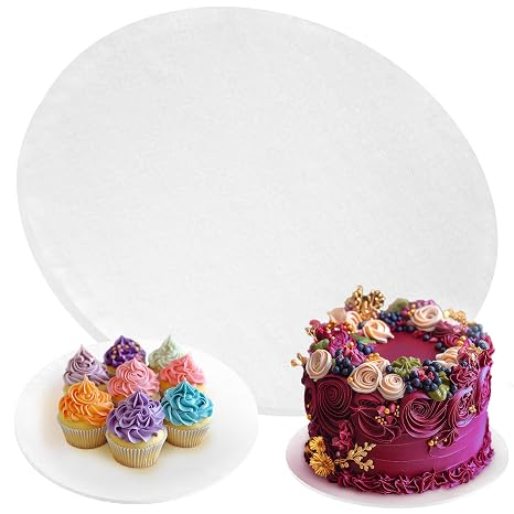 Cake Board - 12 inch, White - Reusable Round Cake Drum for Showstopping Desserts - Heavy-Duty Disposable Cardboard Cake Base with Smooth Surface - Cake Decorating Supplies