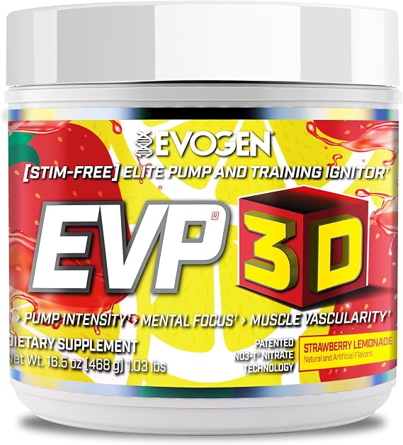 Evogen EVP 3D Stim Free Pre-Workout | Strawberry Lemonade | 40 Servings