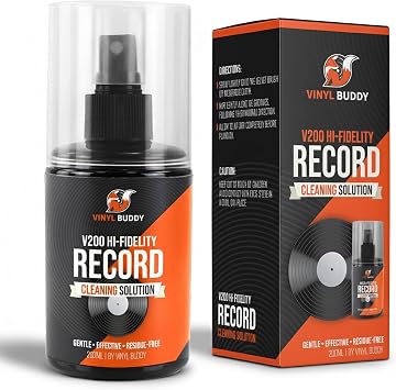 Vinyl Buddy V200 Hi-Fidelity Record Cleaning Solution 200ml Vinyl Record Cleaner Spray Gentle, Effective & Residue-Free Formula for LPs, Removes Dust, Dirt, Static & Fingerprints