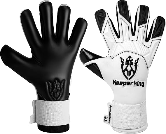 Keeperking Goalkeeper Gloves Men Adults Boys Hybrid Inner Seam Professional Contact Next Grip 4 mm Maximum Grip Protection and Comfort with Easy Slip System Football Goalkeeper Gloves