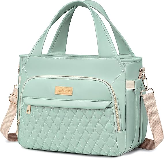 Lunch Bag Lunch Box Women - Insulated Lunch Tote Bag for Women Men, Leakproof Large Womens Lunch Bags for Work, Lunch Cooler Bag for Adult with Side Pocket for Picnic, Hiking, Beach (Green)