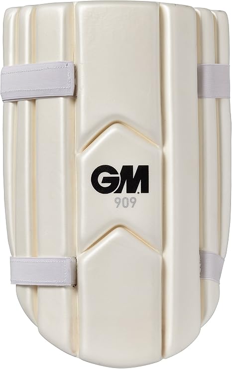 GM | Cricket Thigh Pad | Dual Layered High-Density Foam | Soft Elasticated Straps | Sizes Adult, Small Adult, Youth or Junior | White