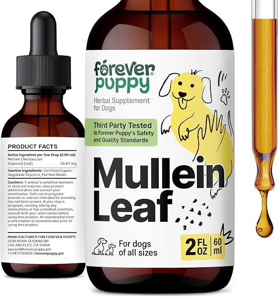 Forever Puppy Mullein Leaf Drops for Dogs - Respiratory Support - 2 oz