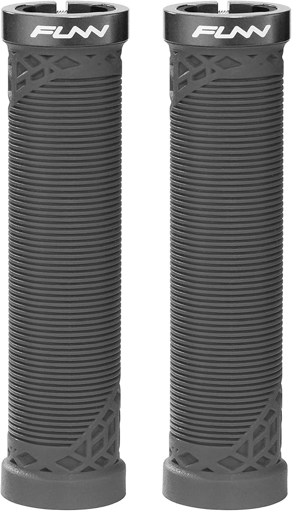 Funn Hilt Mountain Bike Handlebar Grips with Single Lock On Clamp, Lightweight and Ergonomic Bicycle Handlebar Grips with 22 mm Inner Diameter, Unique Patterned Bicycle Grips for MTB/BMX