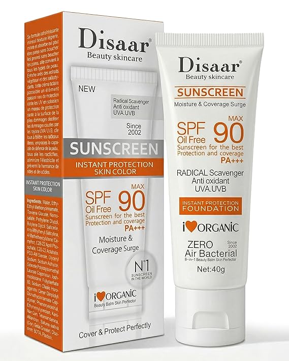 Disaar Beauty Sunblock Cream Oil-Free SPF Protection for Face & Body, Lightweight Daily Sunscreen with Non-Greasy Finish
