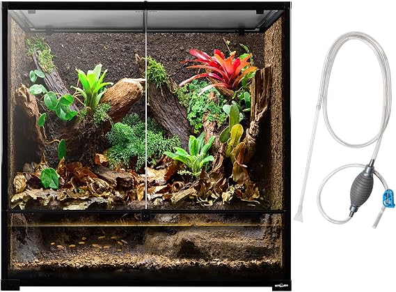 REPTI ZOO Large Reptile Paludarium Tank, Vertical Reptile Terrarium Wide & Tall Amphibian Tank with Top Screen Ventilation (36" W X 18" D X 36" H (Paludarium))