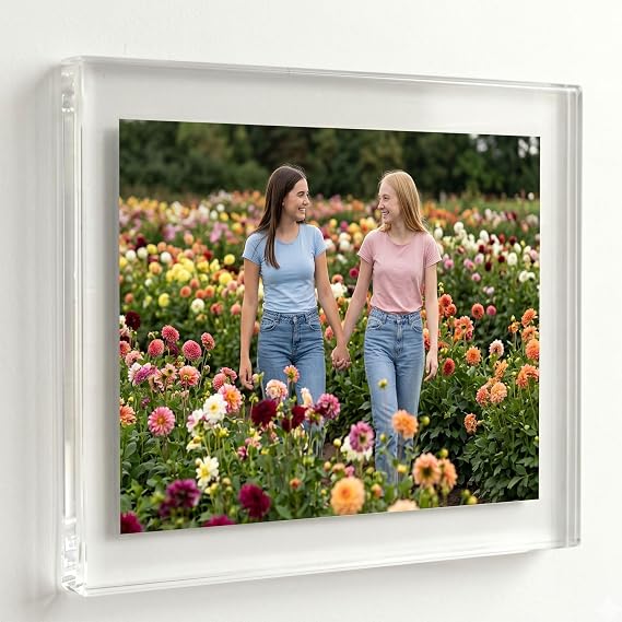 Crystal Clear Acrylic Mini Magnetic Photo Frame with Your Photo