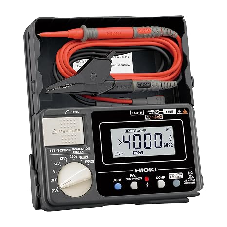 HIOKI IR4053-10 Insulated Resistance Meter, Mega Tester, Solar PV, Made in Japan, JIS Certified, Digital, 5 Ranges, 50 V, 125 V, 250 V, 500 V, 1000 V