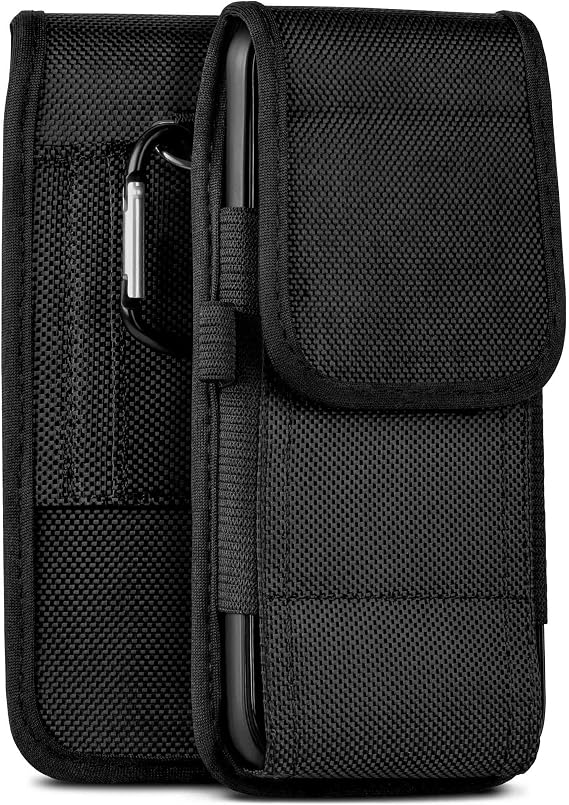 MoEx Agility Case for Nokia 800 Tough, Case with Belt Loop, Belt Bag with Carabine and Pen Holder, Outdoor Mobile Phone Case Made of Nylon, 360-Degree Full Protection, Black