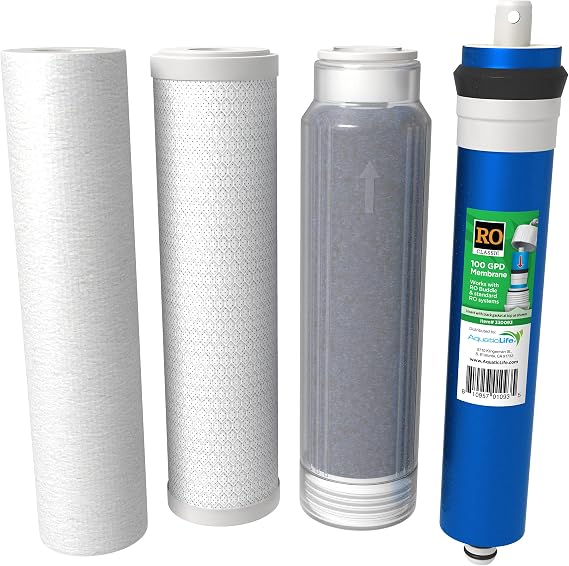 AquaticLife 10 in RO/DI Filter Kit, 100 GPD, Carbon