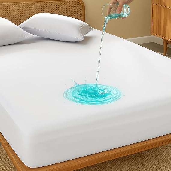 Twin Waterproof Mattress Protector - Noiseless, Breathable, Machine Washable Fitted Mattress Cover with Deep Pockets up to 15