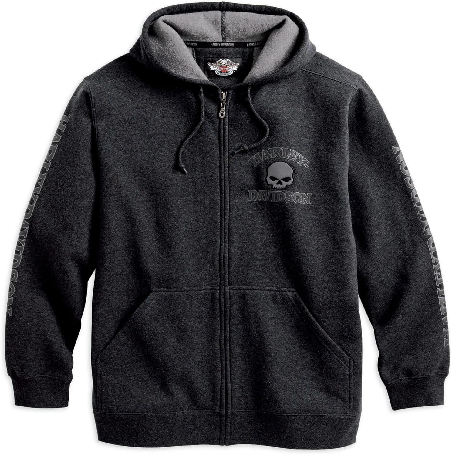HARLEY-DAVIDSON Herren Sweatshirtjacke Freizeit Sweatjacke Männer Zip Up Hoodie Motorradjacke Pullover mit Kapuzen