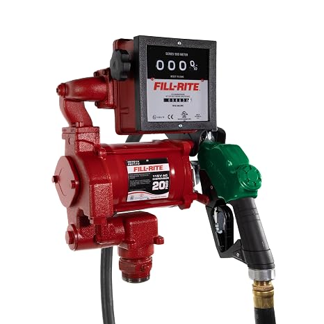 Fill-Rite FR711VA 115V 20 GPM Fuel Transfer Pump with Mechanical Gallon Meter Package - Heavy-Duty Electric Pump with High Flow Rate and Durable Construction