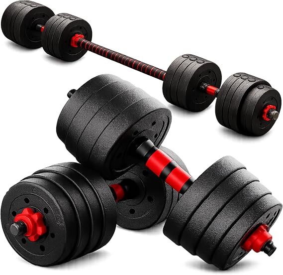Senshi Japan Adjustable Dumbbells Set, 2in1 Pair Barbell Weights Set Men Strength Training, Lifting, Bodybuilding Dumbells Free Weight Home Gym Men & Women