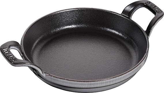 Staub Cast Iron 6-inch Round Gratin Baking Dish - Graphite Grey, Made in France