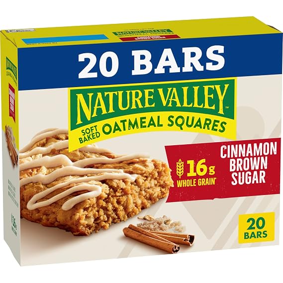 Nature Valley Cinnamon Brown Sugar Soft Baked Oatmeal Squares, 20 ct